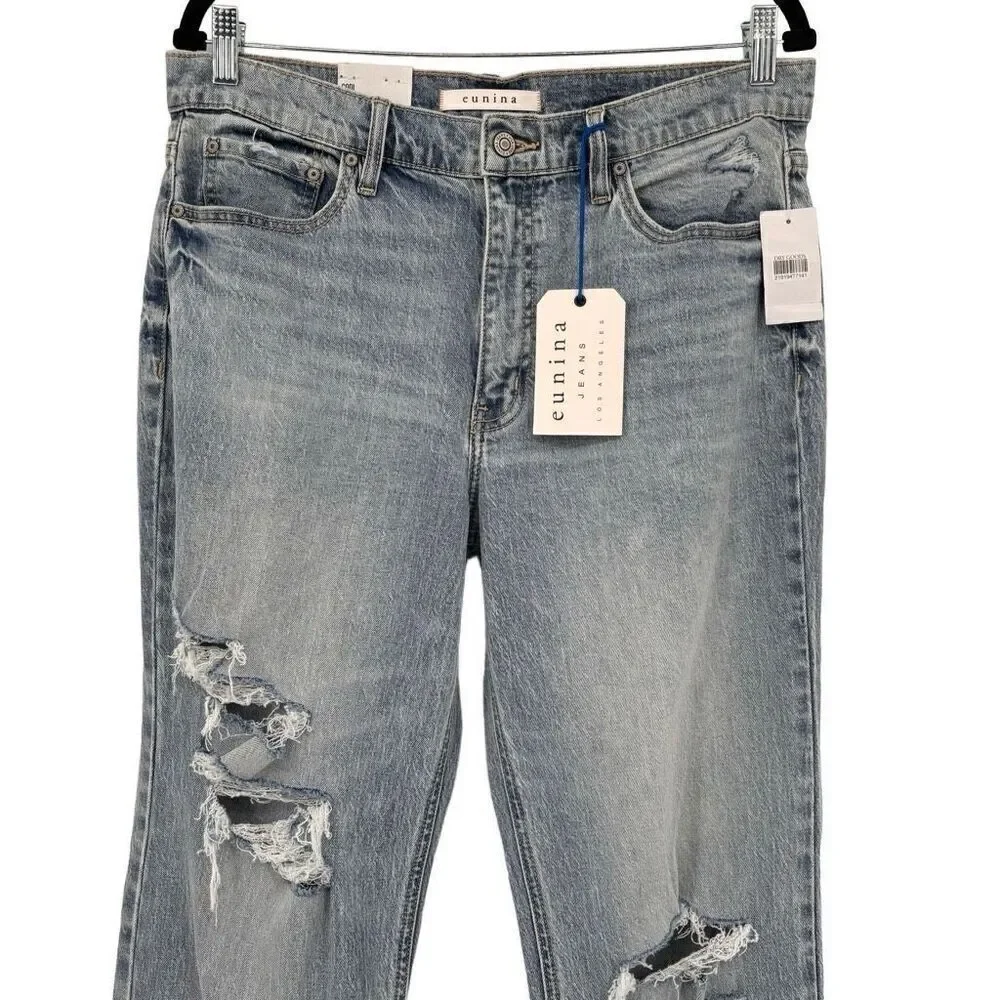 Eunina Codi High Rise Dad‎ Jean Distressed Size 32/13 NWT